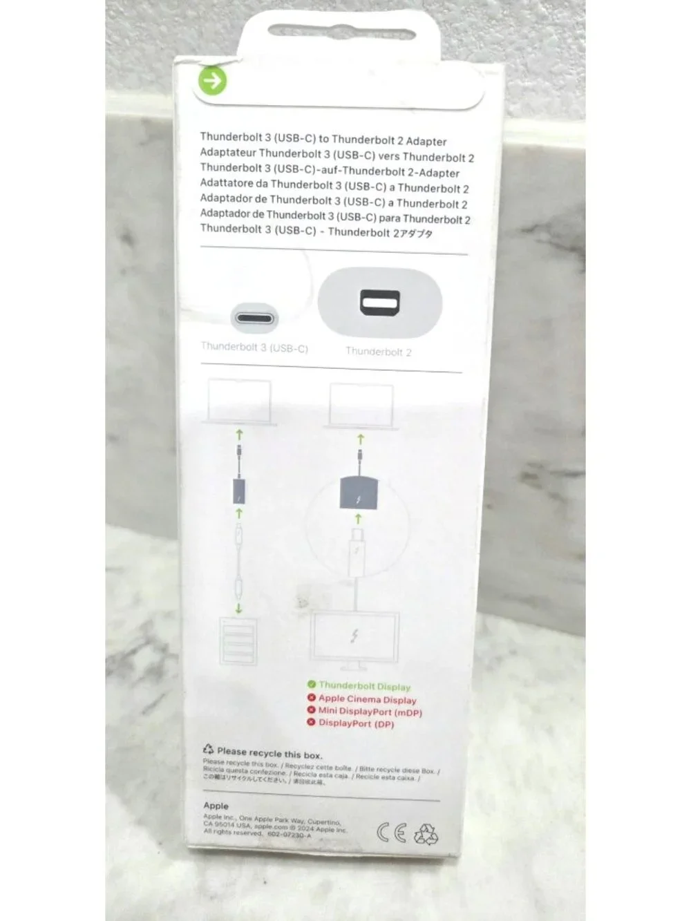 Apple Thunderbolt 3 (USB-C) To Thunderbolt 2 Adapter For Mac & Thunderbolt Devic